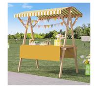Carrello portatile in legno per cibo da strada, bancarella pieghevole, espositore per venditori all'aperto, 150 x 60 x 200 cm, carrello per eventi, festival e mercati agricoli (stile 10)