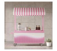 Carrello portatile per alimenti con baldacchino, distributore mobile all'aperto con grande tavolo e scatola di stoccaggio, concessioni resistenti con ruote bloccabili