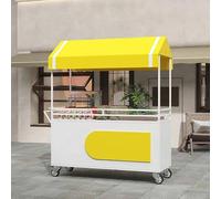 Carrello portatile per alimenti con tettoia, supporto per concessione, scaffale mobile con ruote bloccabili per vendere frutta, verdura, bevande, fiori