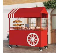 Carrello portatile per bancarella del mercato con baldacchino, carrello mobile per venditori di cibo da strada, ruote bloccabili per eventi, design durevole per uso esterno