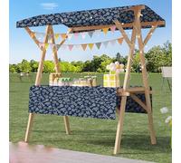 Carrello portatile per cibo da strada con baldacchino 47 "Stand per alimenti in legno Chiosco pieghevole per feste di catering Piccole imprese - Soluzione per fornitori di alimenti mobili a colori 8