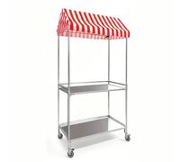 Carrello portatile per cibo da strada ed eventi, bancarella alimentare mobile, facile installazione leggera per mercati, festival, catering