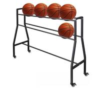 Carrello portatile per pallacanestro - regolabile in altezza e angolo, carrello mobile per esercitazioni a 3 punti, perfetto per campi, parchi giochi e garage, soluzione per riporre le palline