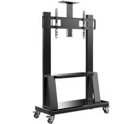 Carrello portatile per TV per uso domestico e commerciale: supporto mobile regolabile per TV piatte/curve da 55 a 85 pollici, perfetto per sale conferenze, aule e studi di yoga, supporta fino a 99,8