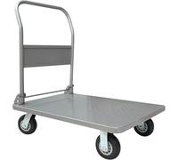 Carrello portatile pieghevole a mano in acciaio resistente con ruote girevoli, ideale per bagagli e merci, capacità di 99,8 kg, facile da riporre e trasportare