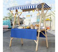 Carrello portatile pieghevole del venditore dell'alimento dello scaffale della stalla del mercato con il baldacchino, banco di mostra di legno del mercato del carrello del venditore all'aperto per il