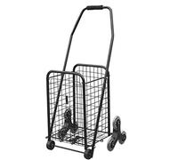 Carrello portatile pieghevole per salire le scale leggero carrello della spesa ideale per la spesa e uso esterno, design nero