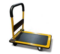 Carrello portatutto a piattaforma con struttura in ferro e capacità 100 kg ruote in gomma piena e manubrio pieghevole