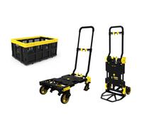 CARRELLO PORTATUTTO PORTAPACCHI PIATTAFORMA MULTIFUNZIONE 2 IN 1 + CESTA