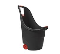CARRELLO PORTATUTTO TROLLEY DA GIARDINO CON RUOTE RACCOGLI FOGLIE 65LT