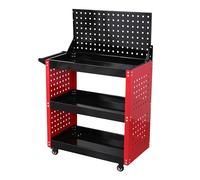 Carrello portautensili 3 ripiani con pannello preforato porta attrezzi - 35x75x106H cm