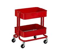 Carrello portautensili a 2 ripiani, in acciaio al carbonio, resistente, per saloni di bellezza, odontoiatria e spa, soluzione di archiviazione mobile per una facile nizzazione