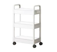 Carrello portautensili a 3 livelli con ruote bloccabili e portaoggetti da cucina con gancio extra per cucina, ufficio, bagno, lavanderia, organizer mobile per snack, piante, decorazione, 69 x 33 x 22