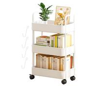 Carrello portautensili a 3 livelli, portaoggetti da cucina su ruote, design sottile a scorrimento, per camera da letto e cucina, soluzione salvaspazio mobile