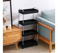 Carrello portautensili a 4 livelli, carrello mobile da cucina con ruote bloccabili, ripiani versatili, design salvaspazio, durevole e robusto, altezza 21,6 cm, ideale per casa e ufficio