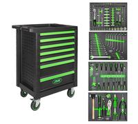 CARRELLO PORTAUTENSILI A 7 CASSETTI CON UTENSILI VERDE JBM 53904 172 ATTREZZI
