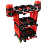 Carrello portautensili con 3 ripiani e ganci laterali, organizer mobile per garage, magazzino e officina