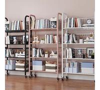 Carrello portautensili con ruote a 360°, libreria mobile e scaffale estraibile, elegante organizer multifunzionale per la casa