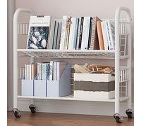 Carrello portautensili con ruote a 360°, libreria mobile e scaffale estraibile, elegante organizer multifunzionale per la casa