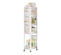 Carrello portautensili con ruote compatto, Carrello organizzatore con ruote mobile, 4 livelli organizzatore per carrello di rotolamento, scaffale mobile di stoccaggio