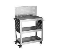 Carrello portautensili for impieghi gravosi a 3 livelli, carrello da lavoro mobile con piastra di sospensione, organizer for riporre oggetti, for garage, officina, magazzino