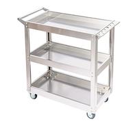 Carrello portautensili in acciaio inox, capacità 450 kg, design durevole per meccanica, garage e officina, con maniglia per una facile mobilità