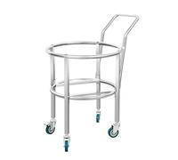 Carrello portautensili in acciaio inox resistente con ruote girevoli per cucina, ristorante e uso industriale, ideale per secchi, pentole e forniture