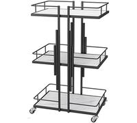 Carrello portautensili in metallo, con 3 ripiani con ruote bloccabili per Beauty Spa, cosmetologia, tatuaggi, manicure e strumenti per il viso
