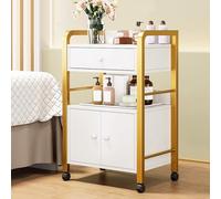 Carrello portautensili per parrucchiere, 1 cassetto e armadietto, organizer per carrello multiuso, espositore per cosmetici con divisori, carrello mobile per parrucchiere, SPA(51*33*84cm)