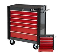 Carrello Portautensili Rollcontainer Officina 78 X 64 CM Rosso 6 Cassetti Garage