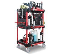 Carrello portautensili su ruote, carrello portautensili a 3 livelli per lavaggio automatico e riparazione automatica, carrello di servizio mobile resistente per dettagli auto, officina, garage