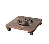 Carrello portavasi, Carrello portavasi Quadrato, Supporto per Piante in Legno con Ruote, Supporto per Piante in Legno con Rullo, Portata: 50-110 kg, per Interni, Esterni,