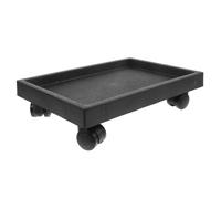 Carrello Portavasi con Ruote Nero, Base Rettangolare PE per 6 Pezzi | Vassoio Acqua Integrato, Spostamento Facile dei Vasi, per Balcone e Interno, Mantiene i Pavimenti Puliti