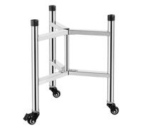 Carrello portavasi in acciaio inox resistente con ruote, per ristoranti, cucine, hotel e garage