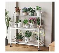 Carrello portavasi in metallo resistente, a 3 ripiani, per interni ed esterni, finitura bianca, perfetto per soggiorno, balcone e giardino, 83 x 36 x 90 cm
