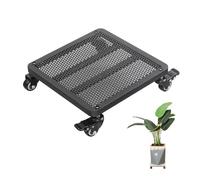 Carrello portavasi in Metallo Resistente con Ruote, Supporto per Piante in Ferro con Ruote per Uso Interno/Esterno, Base per fioriera Nera da 30 cm, Vassoio portavasi re