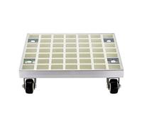 Carrello portavasi per Piante da Esterno Resistente con Ruote, Carrello portavasi Quadrato con rotelle, Supporto Mobile per Piante in Vaso per Giardino, Bianco, 35 cm/13