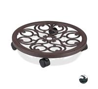 Carrello portavasi Supporto per piante Sottovaso mobile 4 ruote Antico 25 kg