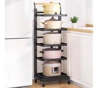 Carrello portaverdure a 3 livelli, per pentole, padelle e bagno, per forno a microonde, salvaspazio, 5 taglieri