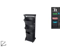 Carrello Portaverdure con 2 Ripiani Basculanti + 1 Fisso Grigio 44 x 32 x 112 cm