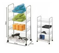 ARTEX Carrello 4 Cesti in Metallo Cromato, Cm 26 X 23 X 75 H, Metal, Multicolore