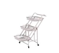 Carrello Portaverdure in Metallo Reclinabile con 3 Ceste 44 x 30 x 95 cm