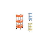 Carrello Portaverdure in Plastica 3 Cestelli con Ruote Voila' Tondo Cari Colori