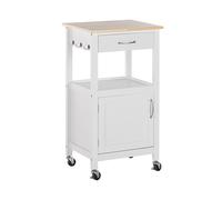 carrello portavivande bianco in legno di pino e mdf Siena
