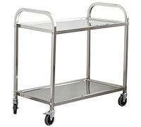 Carrello portavivande in acciaio inossidabile, carrello di servizio, carrello portavivande Move Catetrolley, carrello portavivande da cucina, con ruote bloccabili, per hotel/ristorante/casa, 2 strati