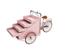 Carrello portavivande mobile con 4 ripiani, design a tre ruote, per street vending e vendita al dettaglio panoramica