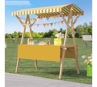 Carrello portavivande pieghevole for aziende, bancarelle di frutta e fiori trasportabili for mercati agricoli ambulanti con da sole, carrelli da tavolo for venditori da for eventi di gelateria(Yellow,