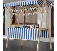 Carrello portavivande pieghevole per aziende, bancarelle leggere per mercati agricoli con tenda da sole, chiosco in legno per venditori di hot dog/gelato/cibo,S(WithoutWheels)-Color1