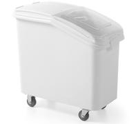 HENDI Carrello per ingredienti, Amerbox, contenitore di stoccaggio per ingredienti secchi, trasporto porta farina, zucchero, sale, cereali, riso, 102L, 600x720x(H)700mm, bianco, polipropilene