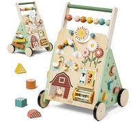 Carrello Primi Passi Legno, Girello per Bambini, Giochi Bambini 1 Anno | Primi Passi per Bambini con Velocità Regolabile, Centro Attività 10 in 1, Regalo Bambino 1 Anno, Giochi Montessori 1 Anno